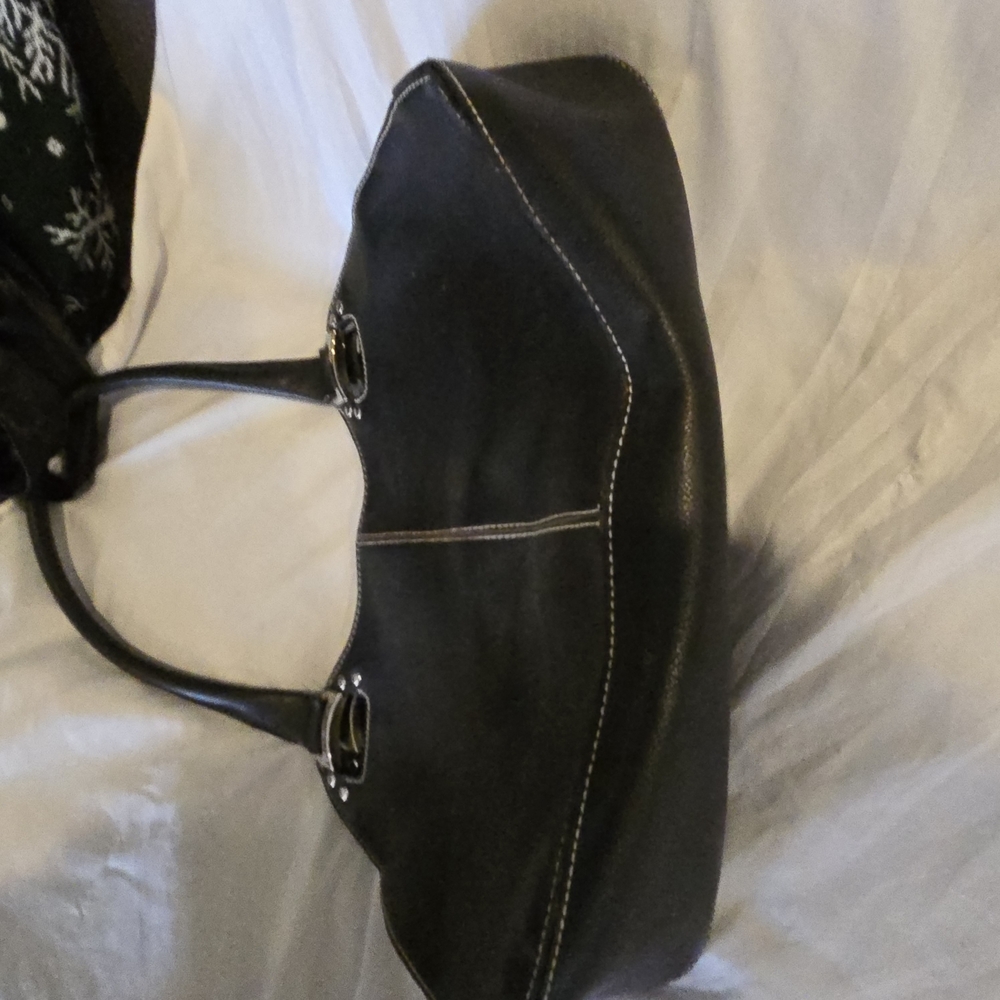 Classic Black Faux Leather Tote Bag - Unbranded - Picture 7 of 9